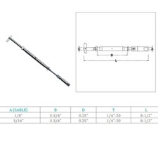 Marine Boat Stainless Steel Swageless & Drop Pin Turnbuckle For Cable Wire