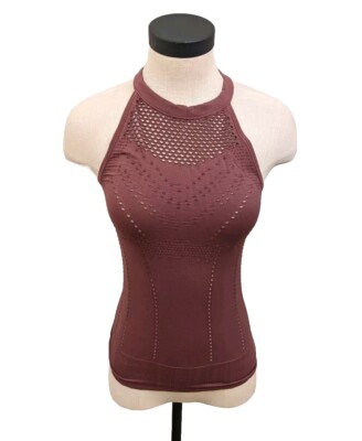 Athleta Women's Activewear Tank Top High Neck Maroon XS Sleeveless 4G