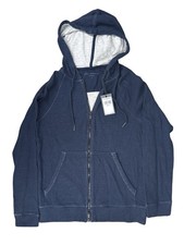 John Varvatos Double-Knit Hoodie Men's Small - Pacific Blue Pockets Full Zip NWT