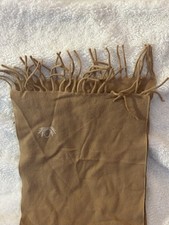 Fendi Roma genuine vintage plain Beige Brown 100 Wool winter Scarf Made Italy