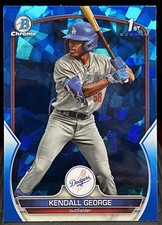 KENDALL GEORGE 2023 1st Bowman Chrome Draft Sapphire Edition RC #BDC-190 Dodgers