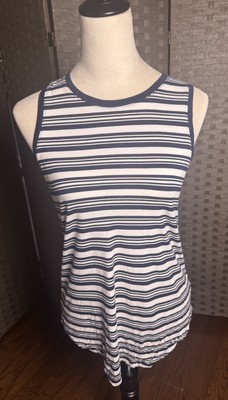 Gap Luxe Striped Tank Top Small Sleeveless Navy Shirt
