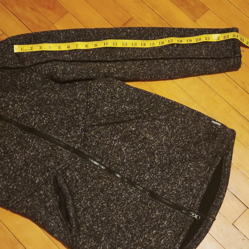 Avalanche Mujer Chaqueta Mediana Polar Suéter Negro Gris jaspeado Doble Cremallera Completa Foto 3 de 4