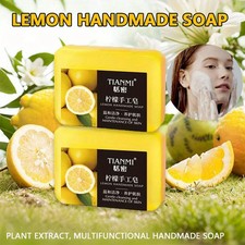 2PCS Lemon Handmade Soap, Moisturizing and Cleaning, Suitable for All Skin Types