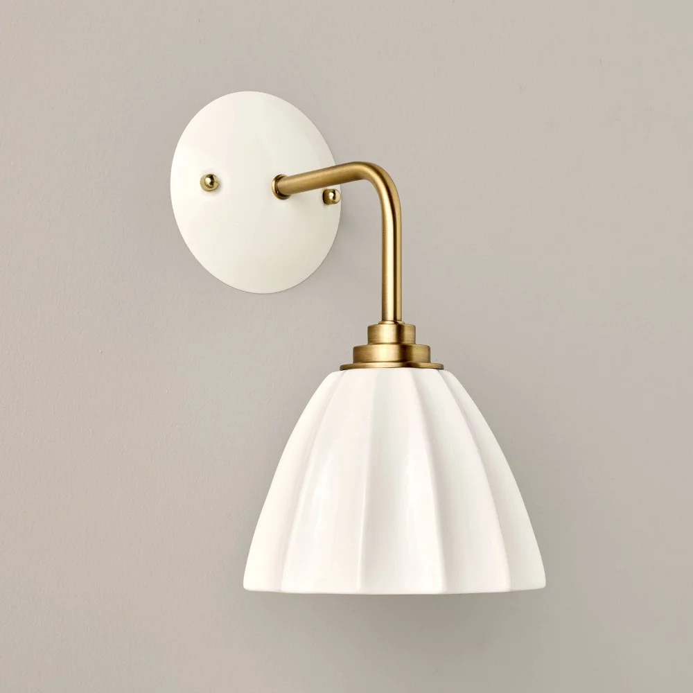 Керамическое бра для камина и ручной работы с каннелюрами - БелыйЗолотой 11190₽