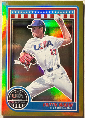 2025 USA Baseball Stars and Stripes Gold #62 Griffin McKain #6/10 Fort Mill, SC