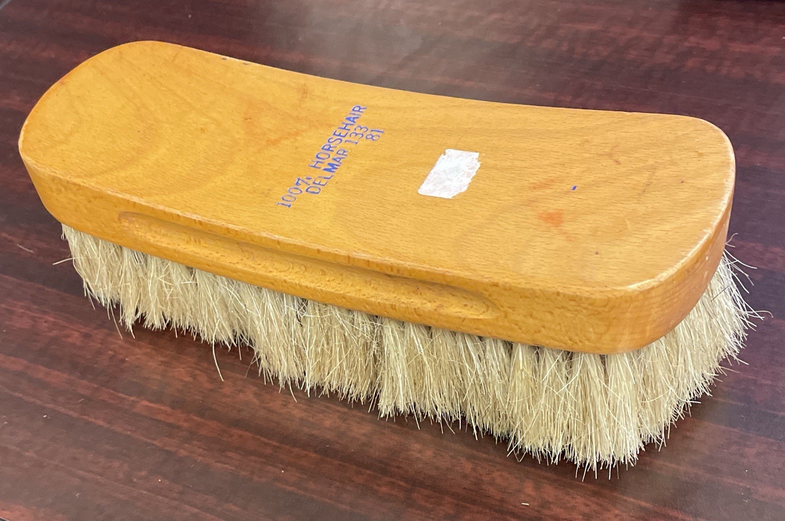 Vintage Premium Shoe Brush 100% Horsehair. Wood - Works Real Smooth - Good Deal.