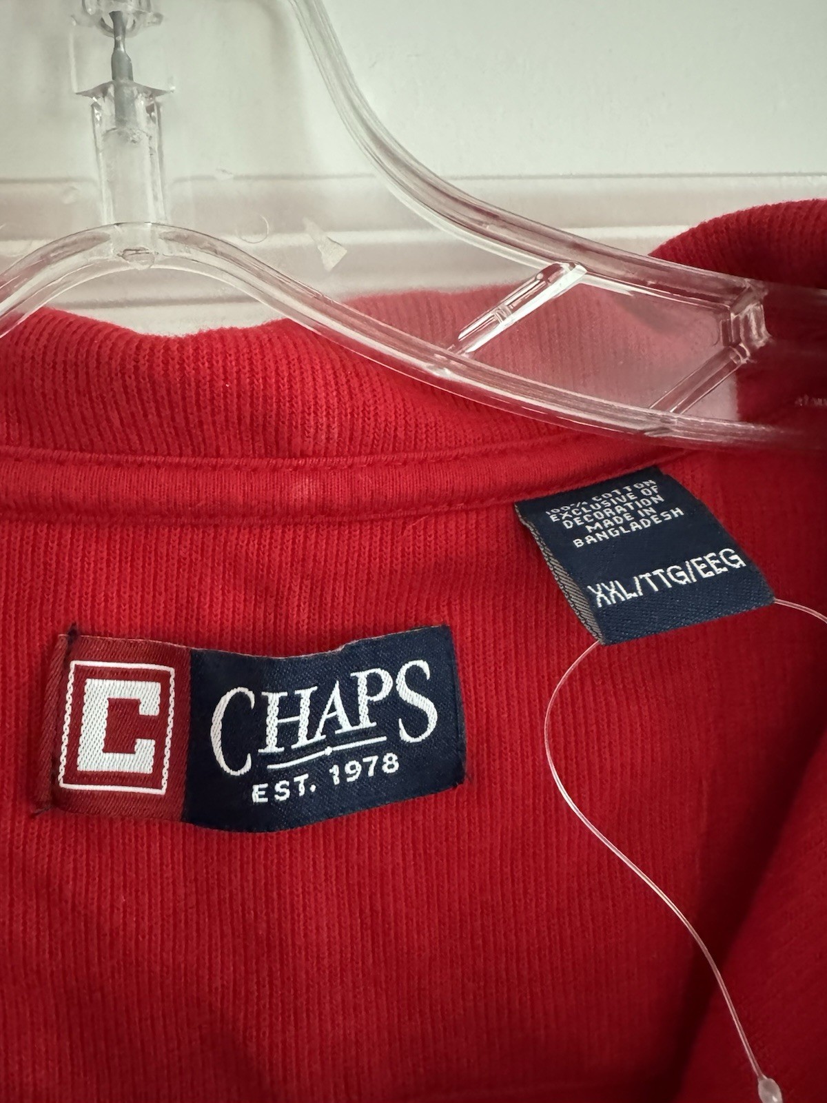 Chap’s Men’s Solid Red Pullover With Zipper Size … - image 2