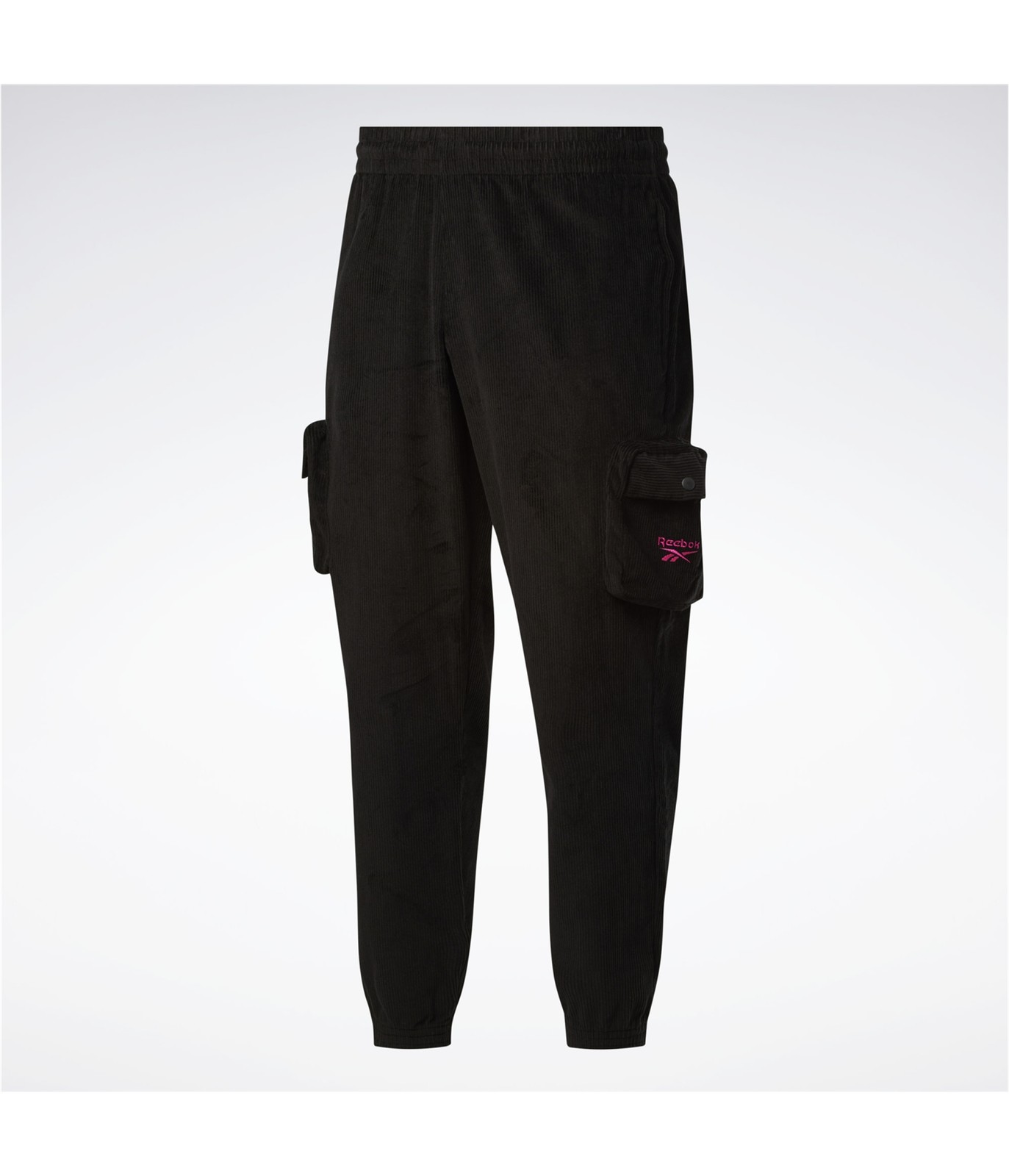 Reebok Mens Classics Vector Corduroy Casual Cargo Pants, Bla