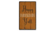 Happy Thanksgiving Yall Rustic Distressed Sign, Personalized Wood Sign