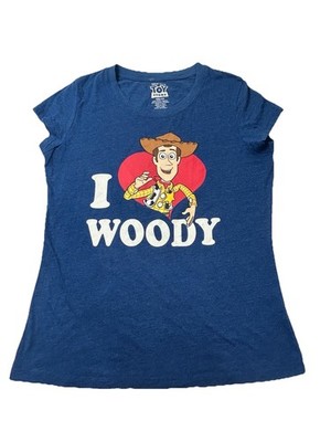 Toy Story I Love Woody T Shirt Womens 2XL Blue Graphic Disney Pixar Tee