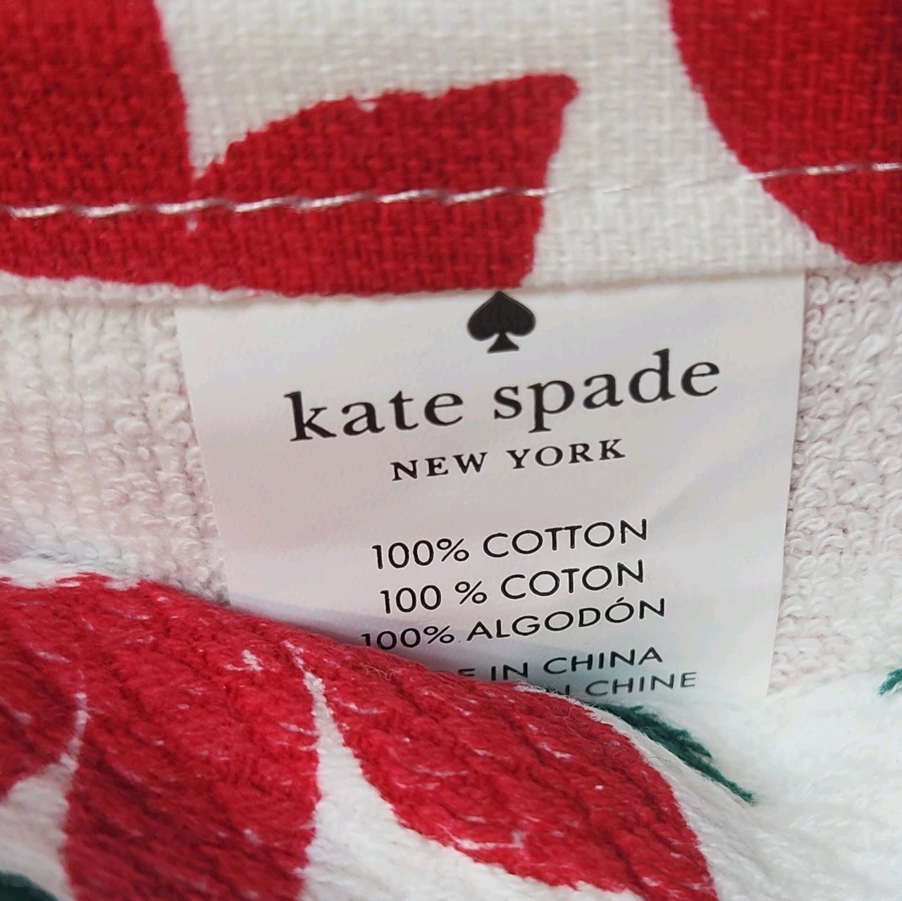 Kate Spade Christmas Kitchen Towel Set 2 Cotton~Red Poinsettias HOLIDAY KITCHEN thumbnail 3