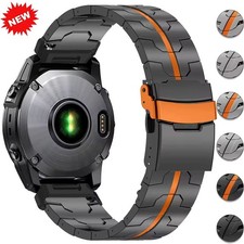 Titanium Metal Watch Strap Band For Garmin Fenix E 8 7 7X 6 6X Pro 5 5X Plus 3HR