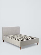 John Lewis Clyde Ottoman Storage Bed Frame, Brushed Weave Grey