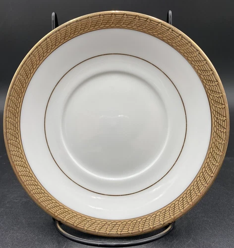 Centurion Collection 9414 Pure Gold Large, 6.3" Saucer, White w/Gold Trim