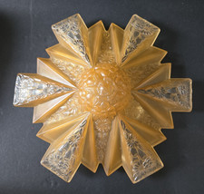 Antique Art Deco Amber Glass Ceiling Shade Modernizer Consolidated Reuben Haley