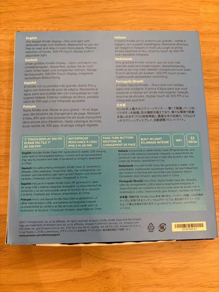 Amazon Kindle Oasis 9th Gen 32GB Wi-Fi 7 in Touch Screen eReader testato senz... - Immagine 3 di 4