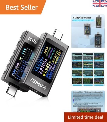 Multifunktionales USB Tester Messgerät - Spannungs-, Strom- & Leistungsmessgerät