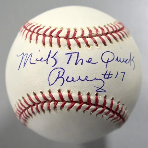 Mick The Quick Rivers Signed Major League Baseball Autograph #17 Inscription