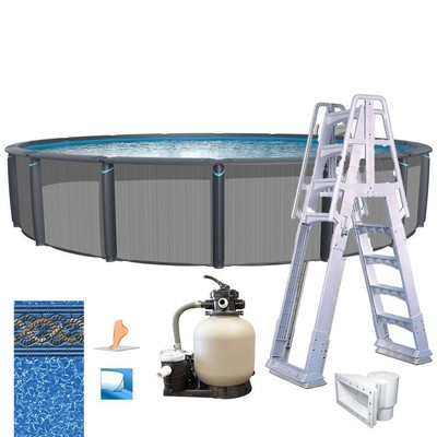 #ad Easton 15#x27; x 52quot; Round Above Ground Pool Package LESPEDG1552LES2