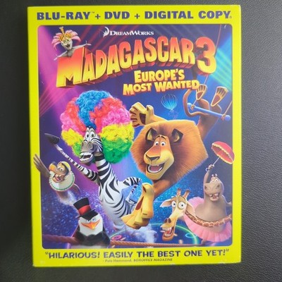 Madagascar 3: Europes Most Wanted (Blu-ray/DVD, 2012, 2-Disc Set) No Digital