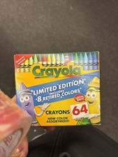New 64 Count Crayola Limited Edition With 8 Retired Colors Crayons W/ Sharpener