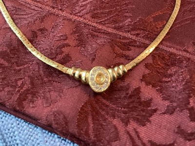 Modeschmuck hochwertige Kette Gold Farbe strass steine