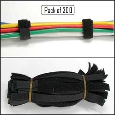 300 Pcs 9" Black Reusable Hook Loop Strap Cord Wire Warp Cable Ties Organizer