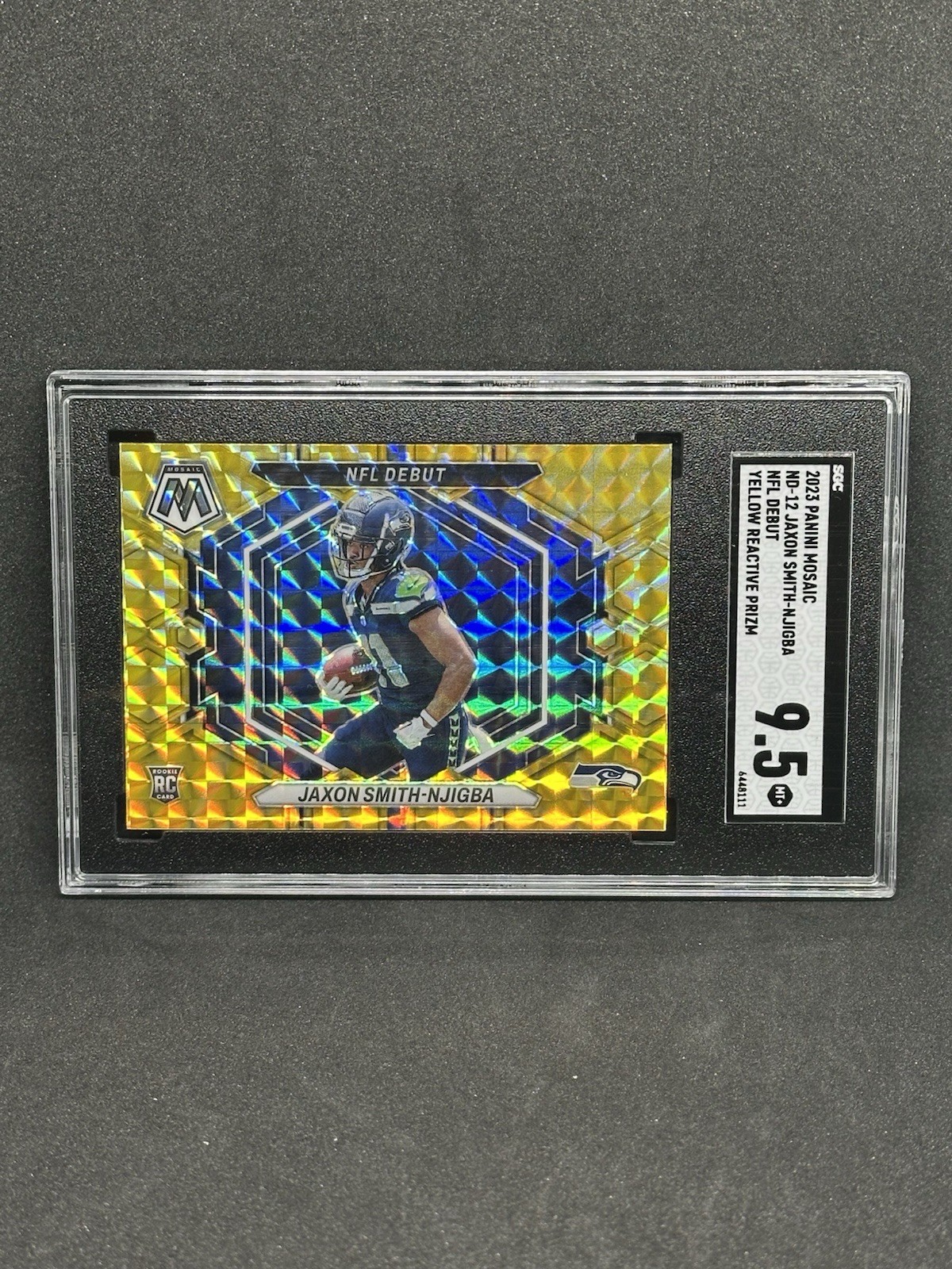 2023 Mosaic - Nfl Debut Jaxon Smith-Njigba #ND-12 Reactive Yellow Mosaic Prizm