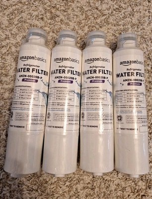 Amazon Basics AMZN-00020B-P Refrigerator Water Filter 4 Pack   New Sealed