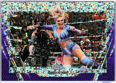 2026 Topps Chrome WWE #54 Karmen Petrovic Purple Mini-Diamonds Refractor #/75