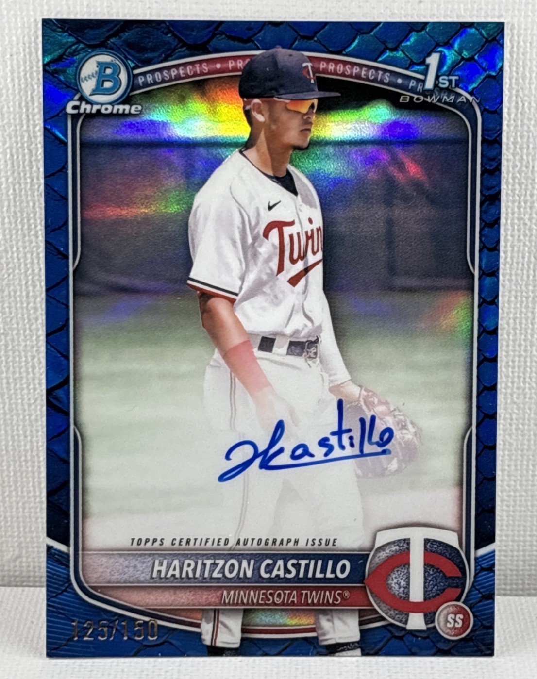 2025 Bowman 1st Chrome #CPA-HC Haritzon Castillo Blue Reptilian Auto #d 125/150