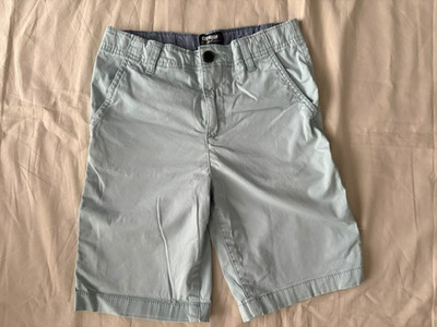 OshKosh B'gosh Boys Size 10A Mint Green Chino Shorts Adjustable Waist Pockets