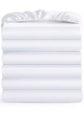 6 PCS Twin XL Fitted Sheet Only Premium Soft Microfiber Bottom Sheets White