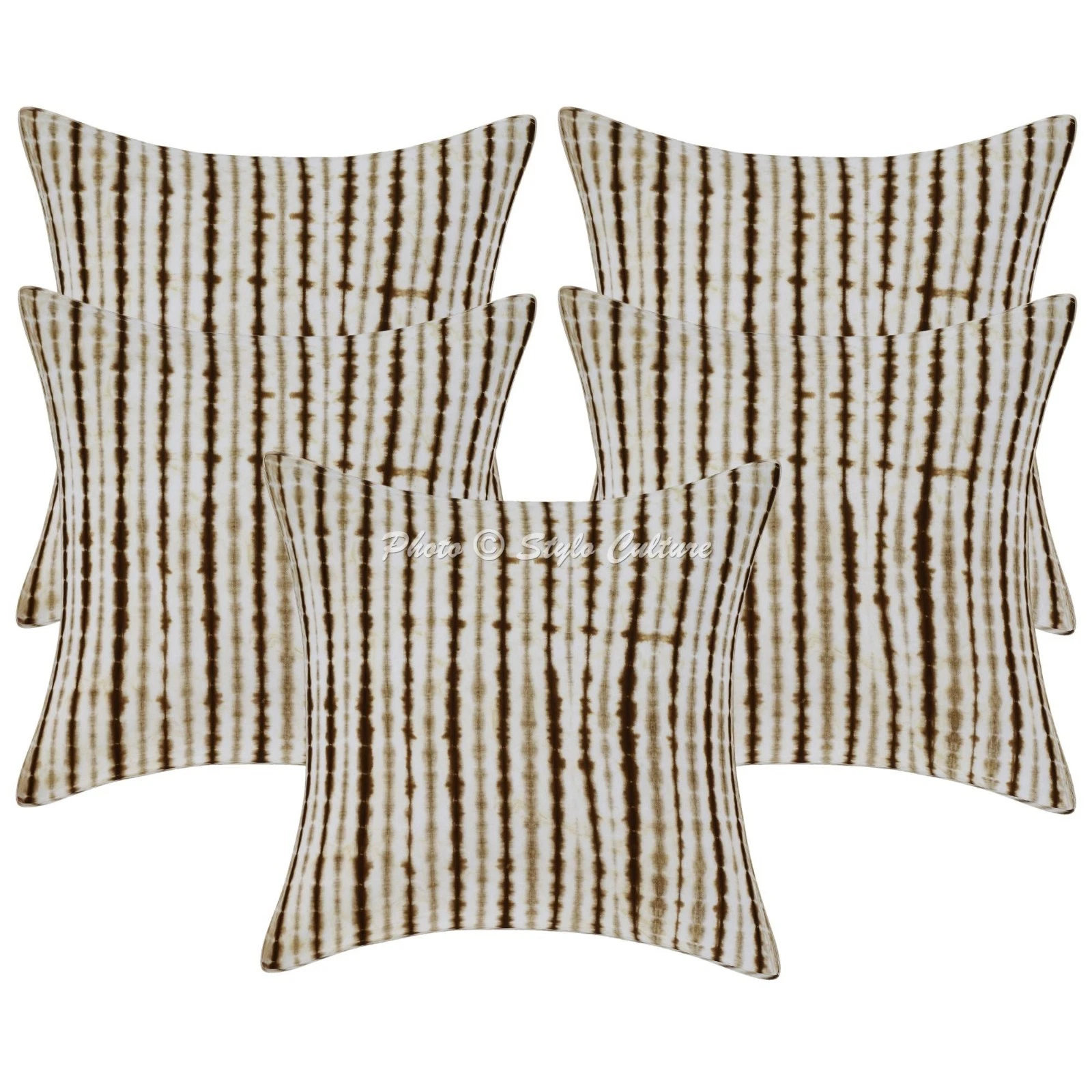 Boho Throw Pillow Covers Shibori Cotton Tie Dye Home Decor Cushion Cover 5 Pcs