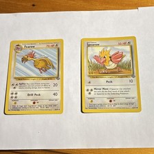 Pokémon TCG Fearow & Spearow Base Set 1999 English 2 Card Lot - LP -
