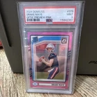 Panini 2024 Donruss Drake Maye RC Rated Rookie Optic Preview Pink #379 PSA 9