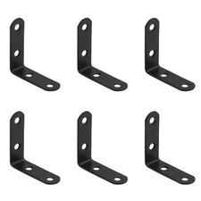 Black Angle Bracket 2x2 inch 6 PCS Right Angle Corner Brace with Screws