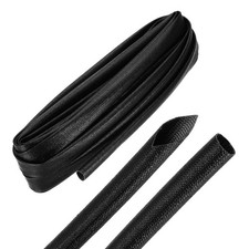 20ft Braided Cable Sleeve, 1/2" Wire Insulation Cord Protector, Black