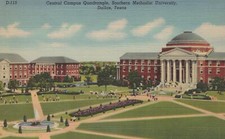 Dallas Texas Southern Methodist University Central Campus Quadrangle Postcard