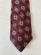 The Arrow Company Men's Necktie Tie Silk Made in USA Red Blue Gray Geometric