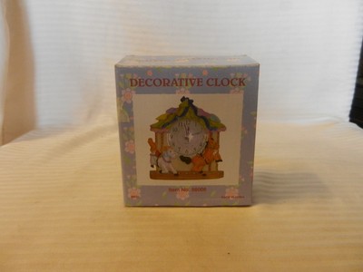 Small Resin Colorful Carousel Horses Decorative Desk Clock 88006