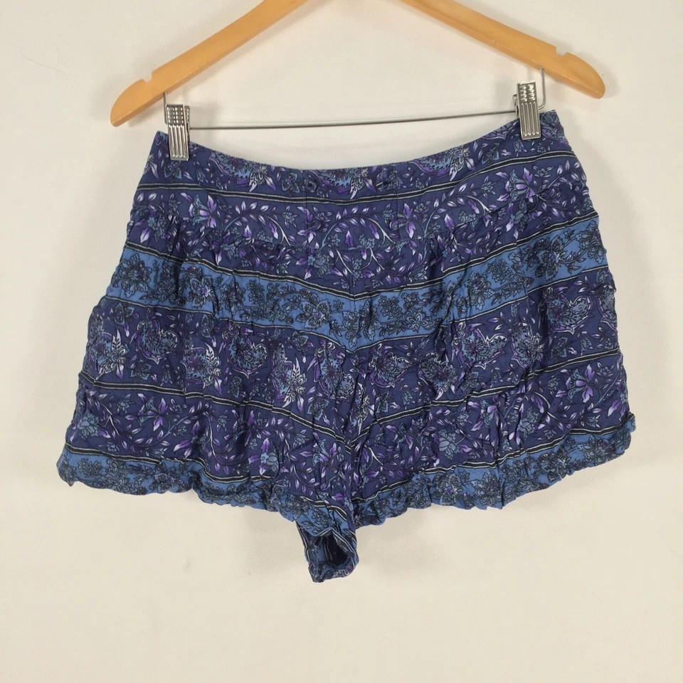 Element womens shorts 12 blue floral rayon zip 020449 — 第 4/4 张图片