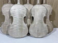 4/4 size Unfinished Violin with Tiger Flame Maple Back white Handmade violin 