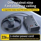 9 in 1 226W Car Cigarette Lighter Splitter QC 3.0 USB Type C PD Fast Car Charger
