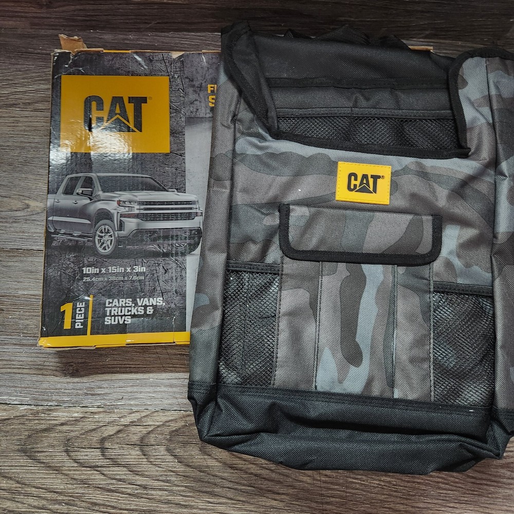 Camo Car Seat Organizer with Adjustable Straps for Front or Back Seat Storage  