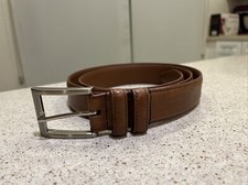 Allen Edmonds - Tan Calfskin Leather Belt Size 44 100 39590 Made In USA EUC