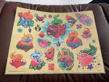  Lot 45 Vintage Tattoo flash art laminated sheet Jay Chastain 2002