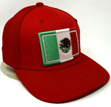 MEXICO FLAG Strapback Cap Hat El Tri Mexican Futbol Soccer OSFM Red NWT