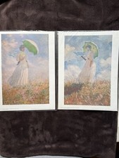 Women with Parasol Claude Monet Facing Rt  Lft 2 Art Prints - Printed Pretty 